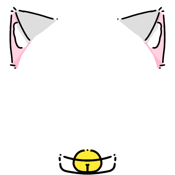 white collar light gray cat ears Decoration